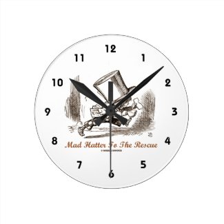 Mad Hatter To The Rescue (Running Mad Hatter) Wall Clock