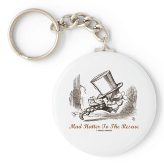 Mad Hatter To The Rescue (Running Mad Hatter) Keychains