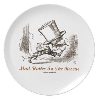 Mad Hatter To The Rescue (Running Mad Hatter) Dinner Plates