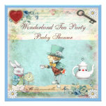 Mad Hatter Wonderland Tea Party Baby Shower Custom Announcements