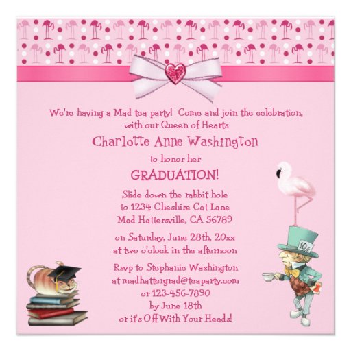 Mad Hatter's Tea Party Graduation Party Announcement