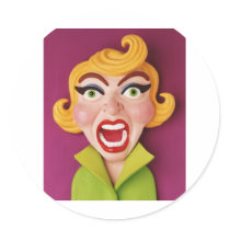 Mad Mom Round Stickers