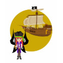 Mad Morgan Pirate Faery and Ship T-Shirt by KirstenEdwards Mad Morgan Pirate Faery and Ship T-Shirt