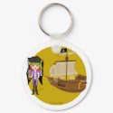 Mad Morgan & Ship Keychain by KirstenEdwards Mad Morgan & Ship Keychain