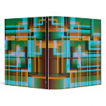 Mad Plaid in Turquoise &amp; Gold Vinyl Binder
