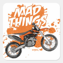 Mad race square stickers