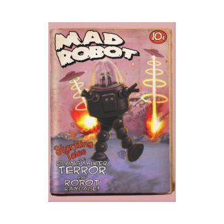 Mad Robot Pulp Cover Stretched Canvas Print