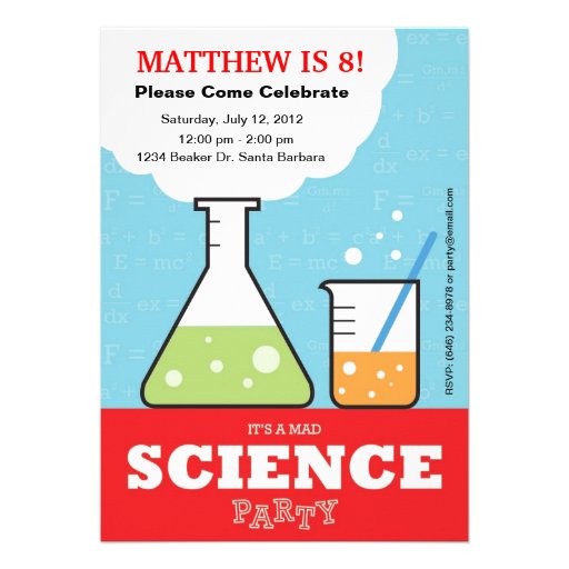 Mad Science Birthday Invitation