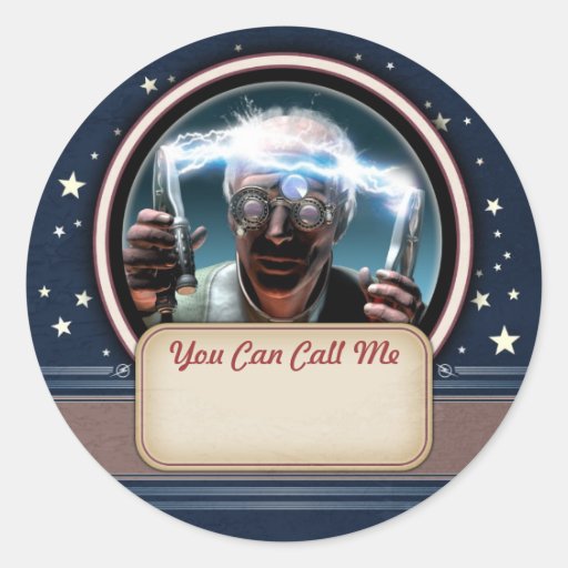 Mad Scientist #2 Name Tag Stickers