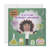 Mad Scientist Birthday Party Invitations