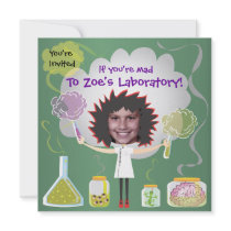 Mad Scientist Birthday Party Invitations