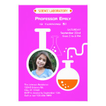 Mad Scientist Birthday Party Photo Invitation