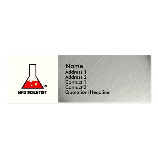 Mad Scientist Business Card (front side)