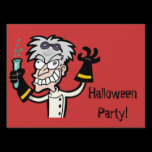Mad Scientist Halloween Party Sign yard signs