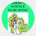 mad scientist joke round sticker