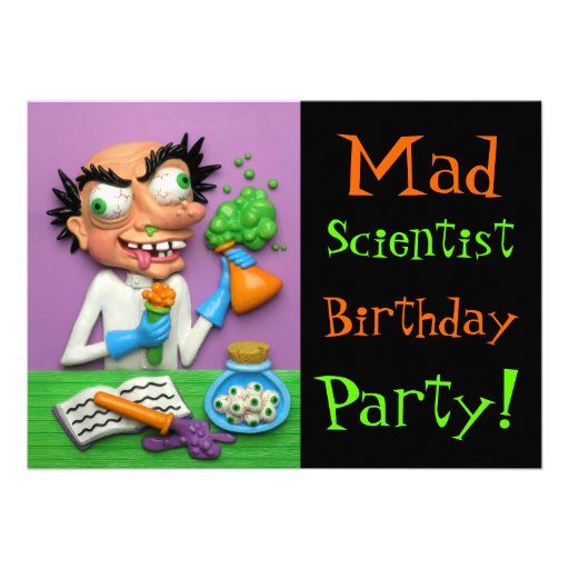 Mad Scientist Party Custom Announcements