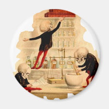 Mad Scientist Skeletons Refrigerator Magnet