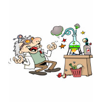 Mad scientist by his work desk, obviously making a great breakthrough! World domination is waiting around the corner.
The image has a transparent background, making it easy to change background color Mad Scientist T-shirts