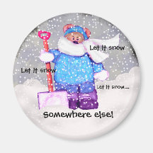 Mad Snow Bear . Fridge Magnet