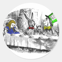 Mad Tea Party Round Stickers