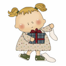 mad tot getting socks for christmas cut out
