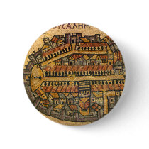 Madaba Mosaic Map Of Jerusalem Pinback Button