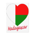 Madagascar Flag Heart postcards by Vexillophile Madagascar Flag Heart postcards