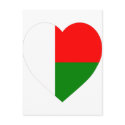 Madagascar Flag Heart postcards