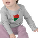 Madagascar Flag Heart T-Shirt by FlagAndMap Madagascar Flag Heart T-Shirt