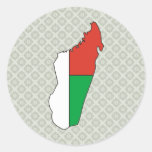 Madagascar Flag Map full size Round Stickers