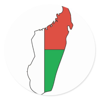 Madagascar flag map sticker by