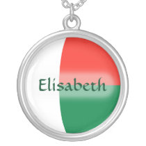 Madagascar Flag + Name Necklace