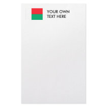 Madagascar Flag Personalized Stationery