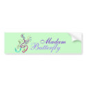 Madam Butterfly, Graphic Illustration bumper stickers