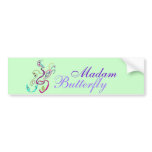 Madam Butterfly, Graphic Illustration bumper stickers
