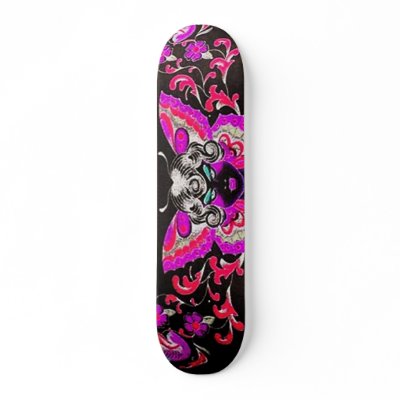 Madam Butterfly Pink Tattoo Art Skate Deck by darshe40