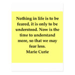 Madam Curie quote Post Card Madam Curie quote Post Card