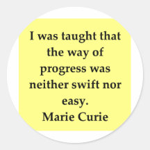 Madam Curie quote Round Stickers