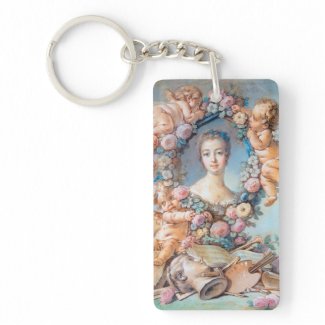 Madame de Pompadour François Boucher rococo lady Rectangle Acrylic Keychain