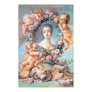 Madame de Pompadour François Boucher rococo lady Print