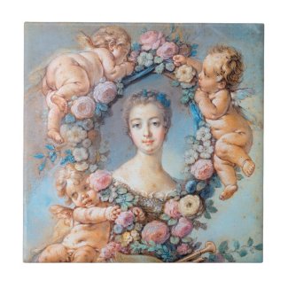 Madame de Pompadour François Boucher rococo lady Ceramic Tile