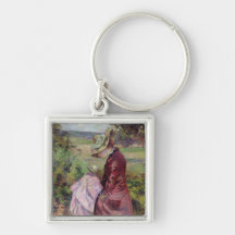 Madame Guillaumin reading, c.1887 Key Chain