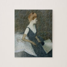 Madame Marthe Letellier Sitting on a Sofa Jigsaw Puzzles