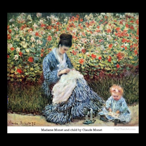 Madame Monet and child by Claude Monet Posters