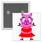 Madame pig cartoon buttons