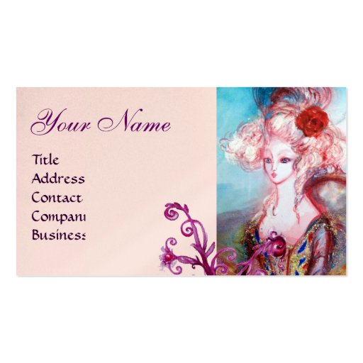 MADAME POMPADOUR Beauty,Salon,Spa ,Makeup Artist Business Card Templates (front side)