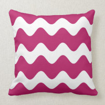 Madder Carmine Wave Pattern Accent Pillow