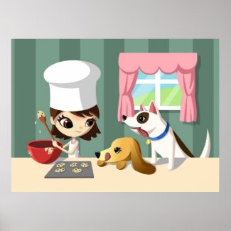 Maddi and the Hungry Pups print