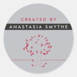 Made By {your name} Sticker in Grey and Red