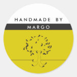 Made By {your name} Sticker in Mustard